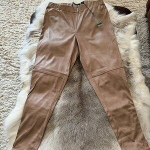 Insight Vegan Leather Pull On Tan Skinny Pants Size 8 NWT